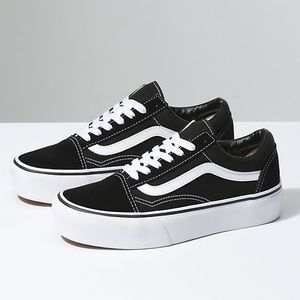 Black platform vans